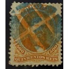 Império - Dom Pedro II - Nº29 - 500 Réis - Carimbado